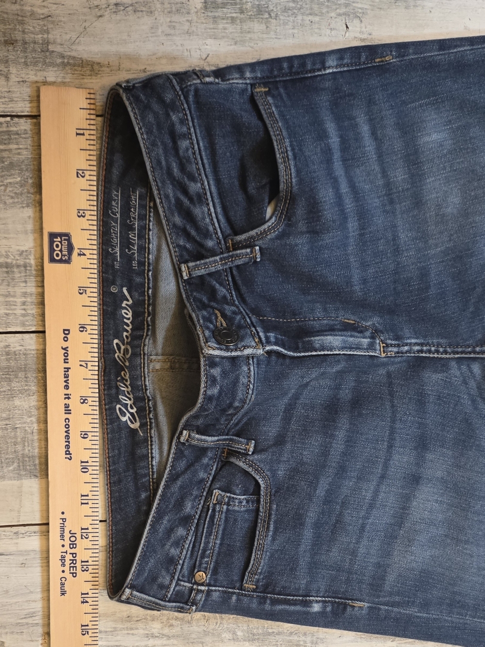 Eddie Bauer Women's Slim Straight Leg Jeans Dark Blue Wash Slightly Curvy sz 8 - Picture 6 of 7